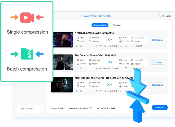 Siovue Video Converter: compress video